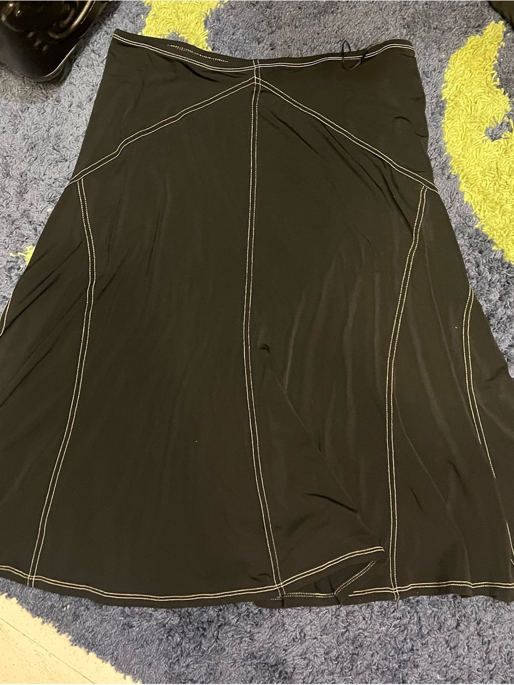 Anne Klein Black A-Line Skirt with Contrast Stitching